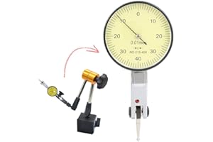 ACOGEDOR Indicatore di test di quadrante, 0-40-0 0,01 mm Indicatore di test di quadrante, Indicatore di test di quadrante di precisione, Comparatore con 2 sonde, Rotazione di 180 °