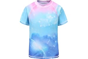 MOON TREE Boys Rash Vest Short Sleeve Rash Guard Shirts Swim Shirt