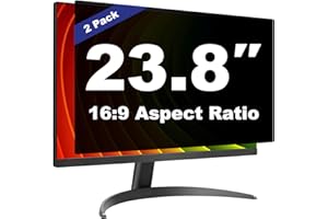 Pozlle 23.8 Inch Computer Privacy Screen Filter for 16:9 Widescreen Desktop Monitor-Anti-Glare，Anti-Scratch，Data Confidentiality Shield ，Detachable privacy Screen Protector Film【2 Pack】