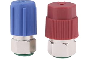 AUPOKO R12 auf R134A AC Nachrüst-Adapter-Set, R12 R22 auf R134A Hoch-/Niedrig-Anschluss, Nachrüstung, 1/4 Zoll auf 7/16 Zoll-20 UNF Umwandlungsadapter für AC-Klimaanlagenkältemittel