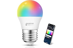 Aigostar Alexa Lampe, Alexa Glühbirne G45 E27 6.5W, Smart Glühbirne RGBCW Kompatibel mit Alexa/Google Home, Kein Hub Erforderlich. Fernbedienung, Sprachsteuerung, 1 Stück.