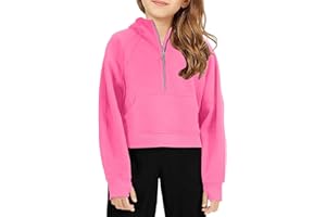 Haloumoning Sweat à capuche pour fille - Pull à capuche pour enfants - Manches longues - En coton - Avec fermeture éclair