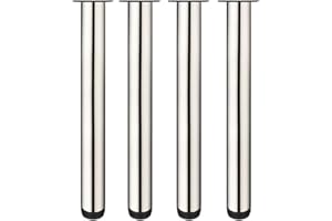 Drenky Tischbeine Höhenverstellbar,4 Stück Möbelfüße Verstellbar 40cm Füße für Möbel Schrank Füße Möbelfüße Edelstahl Gesamthöhe 400mm-415mm Kommen mit Edelstahlschrauben für Möbel Projekt