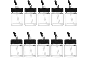 ABEST 10PCS 22CC Airbrush-Glasflaschen mit Glaskappen für Master, Iwata Dual Action Airbrush