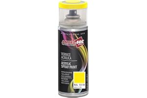AMBRO-SOL - Pintura acrílica en spray, color Amarillo Cinc, RAL 1018, resultado profesional en múltiples superficies, exteriores e interiores, 400 ml
