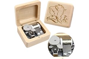 Sinzyo Beauty and The Beast Music Box Vintage Musical Boxs Gift For Birthday Valentine's Day Christmas Day(Maple Wooden Box)