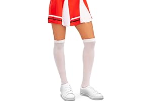 Funidelia | White high socks for men and women Cheerleader, American Football, High School - Accessories for adults, fancy dress costumes & props for Halloween, carnival & parties - White