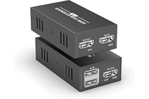 Steetek HDMI KVM USB Extender Over Ethernet 50m/164ft über Cat 5e/6/7/8, RJ45 1080P HDMI KVM Extender Maus und Tastatur zur Fernsteuerung von Signalen verwenden, Unterstützt EDID, Local Loop-Out, POC