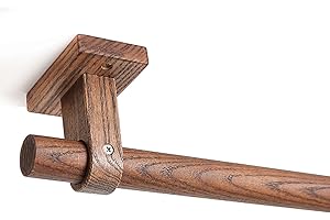 YI CHEN Moderno Bastone Per Tende In Legno Con 2 Staffe, Robusto Legno Massiccio Breve Bastone Per Tende 29mm Diametro Singtola Aste Per Tende Per Home Decor,Senza Anello-A-160CM