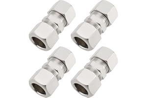Create idea 4 Pezzi 12 Mm Raccordo A Compressione In Rame Tubo Dritto Raccordo A Compressione Per Tubi Idraulici Tubi Di Raffreddamento Sistema Di Alimentazione 12x38,5 Mm Argento