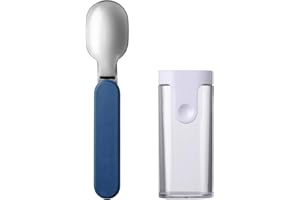 Mepal - Cuillère Pliante Ellipse - Cuillère Réutilisable à Emporter - Cuillère Pliable pour Pot de Yaourt - Couverts de Voyage - Etui de Rangement Inclus - Acier Inoxydable - Nordic Denim
