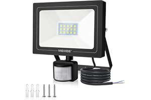 MEIKEE 15W Security Lights with Motion Sensor Super Bright 1200 Lumen IP66 Waterproof PIR Flood Light Outdoor Lights 6500K Daylight White for Outdoor Garden Diveway Backyard Forecourt