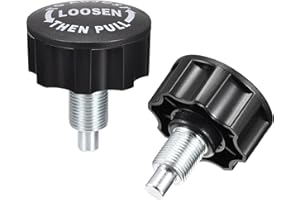 sourcing map M18 Pull Pin Molla Manopola Parti di Ricambio per la Casa Fitness Altezza Viti di Regolazione Attrezzatura Nero 2pcs