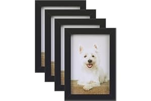 HUAJIAO 4 Pack Picture Frame, 6x4 Photo Frames Tabletop and Wall Mounting Picture Frames Small Frame with Window for Portrait Photo Landscape