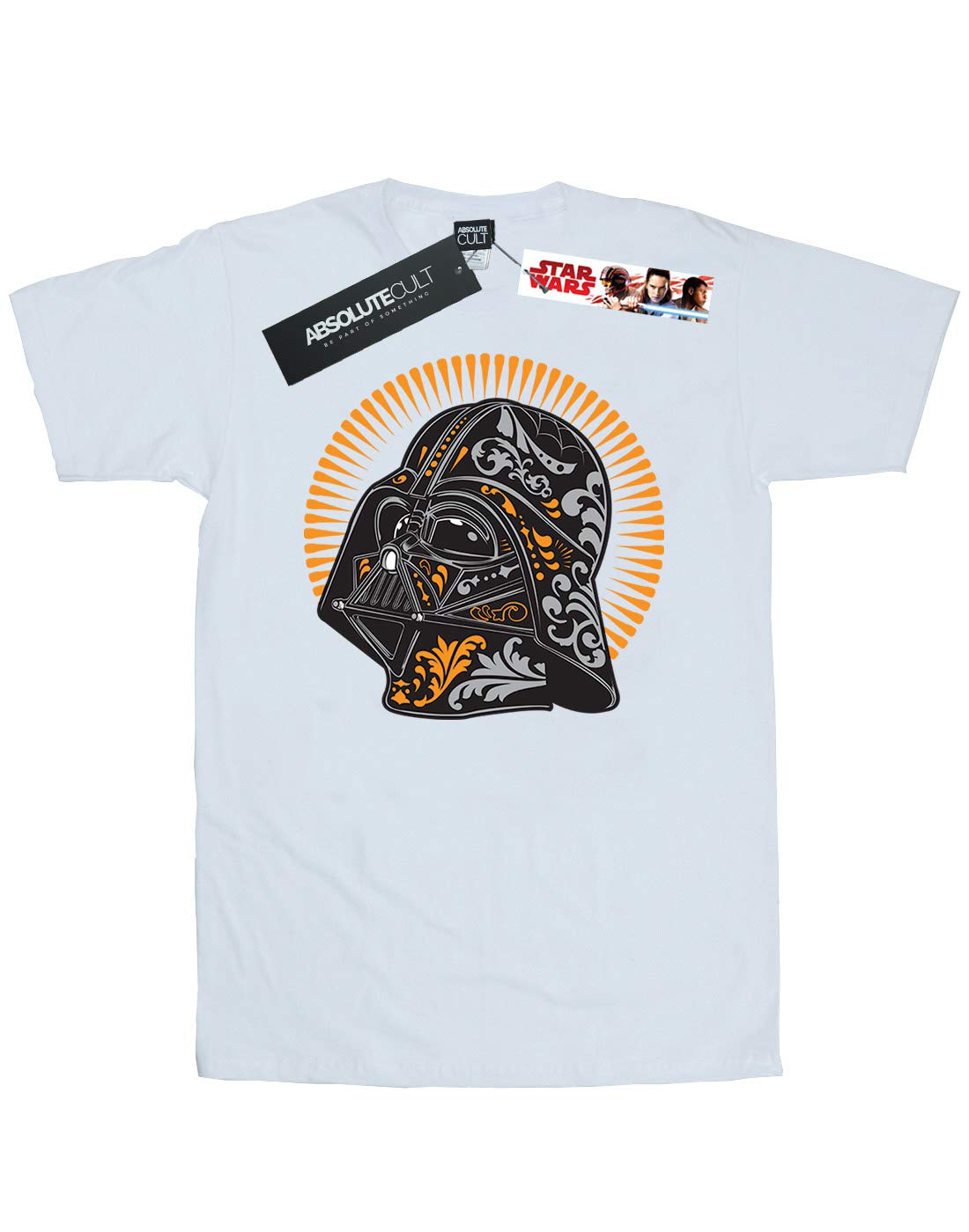 Star-Wars-Damen-Darth-Vader-Dia-De-Los-Muertos-Boyfriend-Fit-T-Shirt-X-Large-Wei