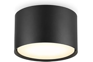 BOYIR Faretti LED Soffitto 6W 560LM Faretti da Soffitto 4000K Luce Naturale Plafoniera led Soffitto Ø84x50mm Lampada da Soffitto in Alluminio per salone corridoio cucina salotto, Nero