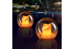 ONESHLEE Lampe De Piscine Flottante Solaire, Lumiere Solaire Exterieur Decorative Pour Piscine, IP68 Étanche Lumière Piscine Solaire, Bougie Avec Led Puissante, Pour Jardin Terrasse Interieur Maison (2pièce)