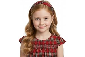 BOTTEGA DELLA PRINCIPESSA Cerchietto per Capelli Bambina in Tartan Scozzese Rosso (Rosso, Dai 3 anni in su)