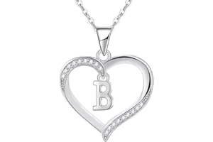 Cosie Lily Dia De La Madre Collar Mujer Regalo, Colgante Corazon Gargantilla con Inicial A-Z,Collares Plata de Ley 925 26 letra, Regalos Exquisitos Para Mamá Esposas Hermanas Amigas