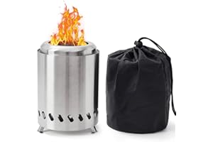 Hojalis Tabletop Fire Pit, 2025 Upgraded Smokeless Stainless Steel Tabletop Fire Pit, Mini Table Top Firepit with Carry Bag, Portable Smokeless Tabletop Firepit for Camping Outdoor Patio Garden Picnic