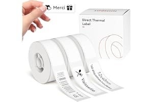 NIIMBOT 3 Rouleaux D'étiquettes, Autocollantes Etiquette Pour D110 D11 D101 H1S,12*40mm, Blanc