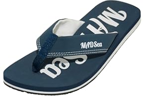 MADSea Wave Tongs Flip Flops Homme Femme Bleu Foncé Blanc