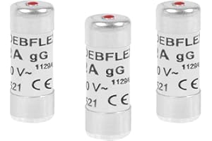 Fusible électronique - Fusible céramique - Fusible avec voyant - Fusible voyant - Fusible 16A - Sachet De 3 Fusibles Avec Voyant 10,3X25,8 16 Ampères - Norme Française - Deblex 715396