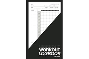 Workout Log Book - Pocket Daily Fitness Planner, Gym Training Tracking Journal, Men & Women, A5 5.25" x 8", 136 Pages
