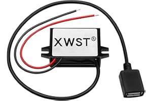 XWST DC DC 8V-40V 12V 24V auf 5V Spannungswandler Single Female USB 3A 15W Wandler | Adapter Anschluss für Auto Motorrad Fahrrad E-Bike | Stromrichter Ladegerät Buck Converter