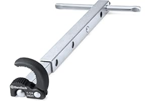 DURATECH Clé de lavabo, capacité de mâchoire réglable de 10 mm à 32 mm, avec poignée extensible de 250 mm à 430 mm, clé d'évier pour espace restreint