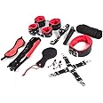 10 PCs Kits de BDSM en Cuir avec Velours Doux Intérieur Rouge et Noir Intimate Melody