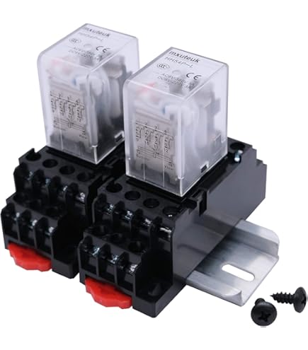 2pcs AC 110/120V 5A Coil 35mm DIN Rail 4PDT 14Pin Power Relay Base - Foto 3