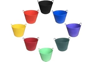 VTL® 2 x 42 LITRE FLEXI BASKET -LARGE TUB -GARDEN -CONTAINER -FLEXIBLE STORAGE BUCKET - RANDOM COLOUR ASSIGNED