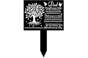 GLOBLELAND Rectangle Shaped Love Tree Dove Dad Garden Stake Memorial Remembrance Plaque Stake for Cemetery, Acrylic, 27.5x19cm/10.83x7.48inch