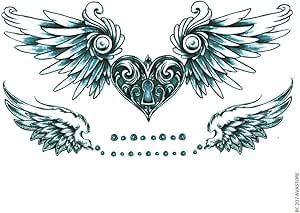Tatouage Temporaire Femme Cœur Ailes D Ange Bleu Tatouage Ephemere Femme Cœur Ailes D Ange Avastore Amazon Fr Beaute Et Parfum