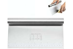 Jecdfs Grandi Taglia Impasto Con Scala Graduata In Acciaio Inox, taglia pasta, raschietto cucina, taglia impasto, coltello per pasta spatola da cucina raschietto, lavabile in lavastoviglie, 22x12 cm