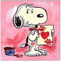 Original Acryl auf Leinwand und Keilrahmen: Peanuts Snoopy Heart/ 20x20 cm