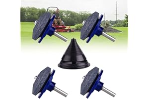 Oubesty Lawnmower Blade Sharpener 5Pcs Lawnmower Sharpener Kit Rotary Mower Sharpener Lawnmower Blade Balancer for Power Drill Hand Drill