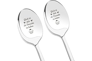 HISXIERNG Valentinstag geschenke für Beste Freundin Geschenke für Freundin Löffel 2 Stück Geschenk Beste Freundin Dankeschön Geschenk für Beste Freundin Geburtstagsgeschenk für Freundin Freundinnen Geschenk