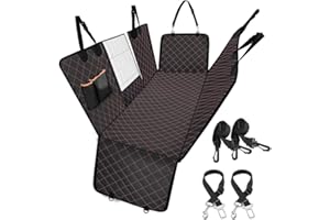 WELLTOBE Housses de Siège d'auto pour Chien, Protection avec Fenêtre de Visualisation & 2 Ceinture Securite, Imperméable et Antidérapant Anti-déchirure, pour Universelle Voitures et SUV -Standard