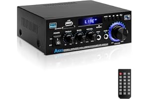 Hi-Fi Audio Amplificatore,2.0CH Bluetooth 5.0 Amplificatore di Potenza Audio,AK45 40W×2 Uscita Max 400W Ricevitore Stereo Amp