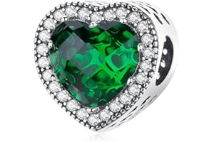 LNQOBU Charm Argento Vetro di Murano,Rosse Perline a Cuore,Blu,Gialli,Charms Bead Adatto Bracciale Europeo Per Donne