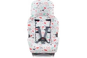 JYOKO Kids Funda de algodón para Silla de Coche Compatible con Klippan Kiss 2 y Klippan Plus (Dino Party)