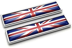 PTDecals 2pcs/ 1 Pair Car Sticker Decals Metal England Flag 3D Emblem National Signs UK GB Flag Badge 58mm* 14mm Size Graphic Decals for Racing Car Skirts Sides Body Doors Universal