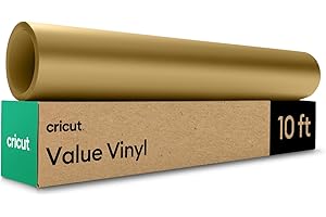 Cricut Selbstklebendes Vinylfolie Plotter - Plotterfolie Vinyl Permanent Rolle, Selbstklebende Folie (30.5x3m cm, Gold)