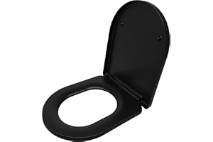 Relaxdays toalettsits med soft-close-mekanism & quick release, 36 x 42 cm, duroplast, toppmontering, D-form