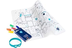 SUPER PETIT - Gioco educativo - Set educativo Chateau Fort - Colorazione tema castello- 5 feltri e bracciale forniti - Facile da pulire - Riutilizzabile - Antibatterico - Da 3 anni