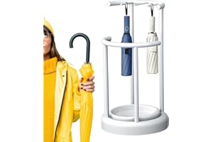 Naqqios Portaombrelli per interni - Portaombrelli, Portaombrelli con vassoio di scarico | Cestino per ombrelli salvaspazio, organizer stabile per ombrelli per esterni, centro commerciale