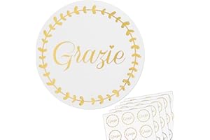 COLOFALLA 120Pz Etichette Adesive Grazie Adesivi Decorativi Rotondi Autoadesivi Chiudipacco Adesivi Thank You Sacchetti Regalo Scatoline Buste Bomboniere Decorazione Scrapbooking Biglietti d’auguri