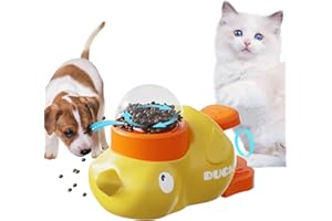 DWAFILL Giochi Interattivi per Cane, Dwafil Dispenser Crocchette Cane, Distributore Cibo Gatti, Giochi Interattivi per Gatti, Slow Food per Animali Domestici, Allevia la Noia (Anatra gialla)